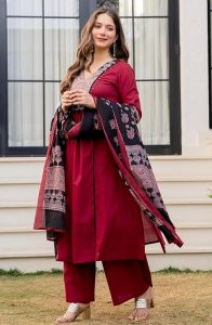 Amayra Women's Pure Cotton A-Line Kurta Set with Palazzo Pants & Dupatta|Ethnic wear|Kurti Suit Set for Women