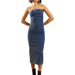 SASSAFRAS Women's Glamorous Women’s Sequin Dress – Sparkling, Sleeveless