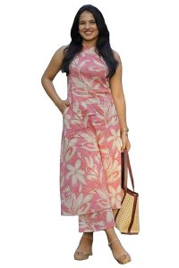 ANNI DESIGNER Women's Cotton Kurta Set for Women | A-Line Kurta with Pant | Ethnic Co-ord Two Piece Set | Stylish Cotton Kurti Set for Women | Casual & Office Wear Outfit